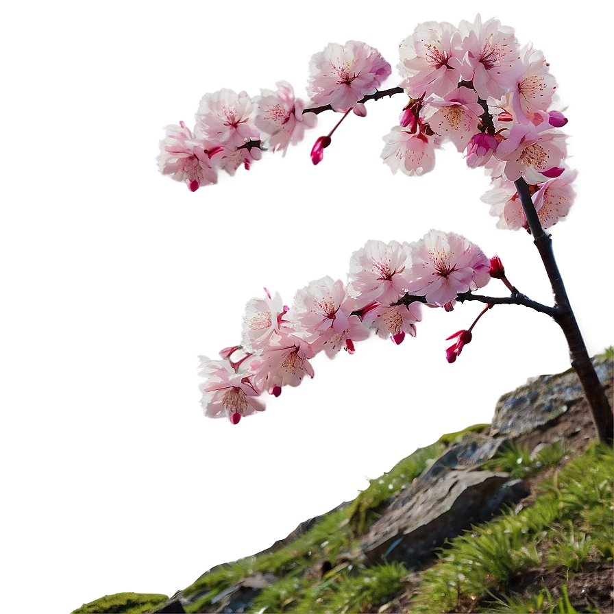 Cherry Blossom On Mountain Top Png Cmd35