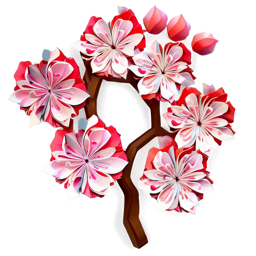 Cherry Blossom Origami Art Png 91