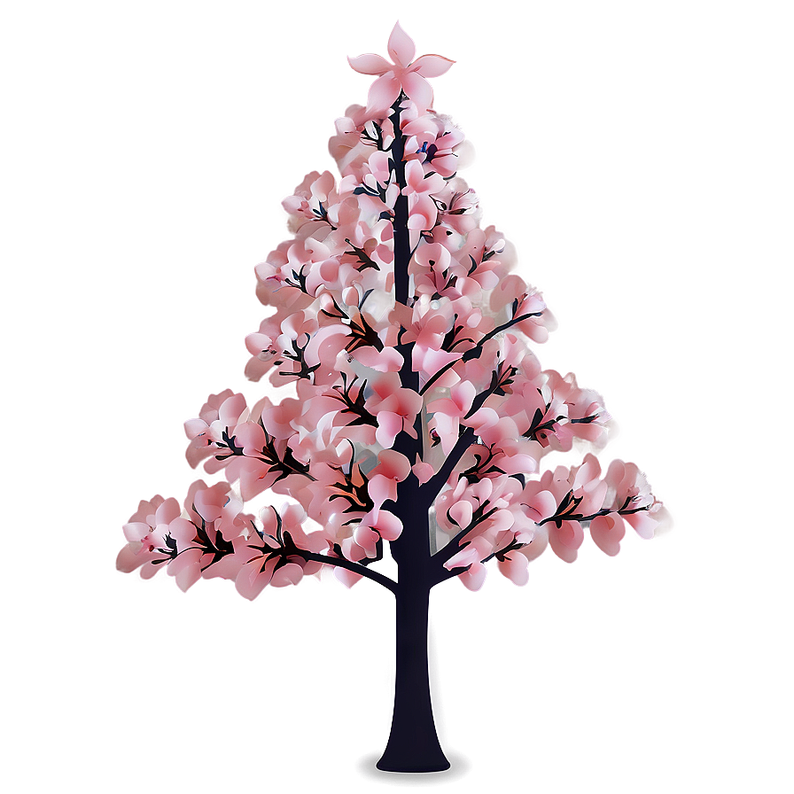 Cherry Blossom Pink Christmas Tree Png 06122024