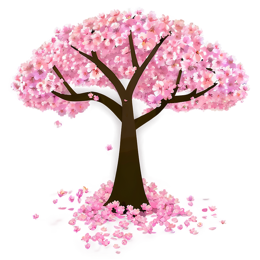 Cherry Blossom Tree Illustration PNG 05032024 PNG with transparent background