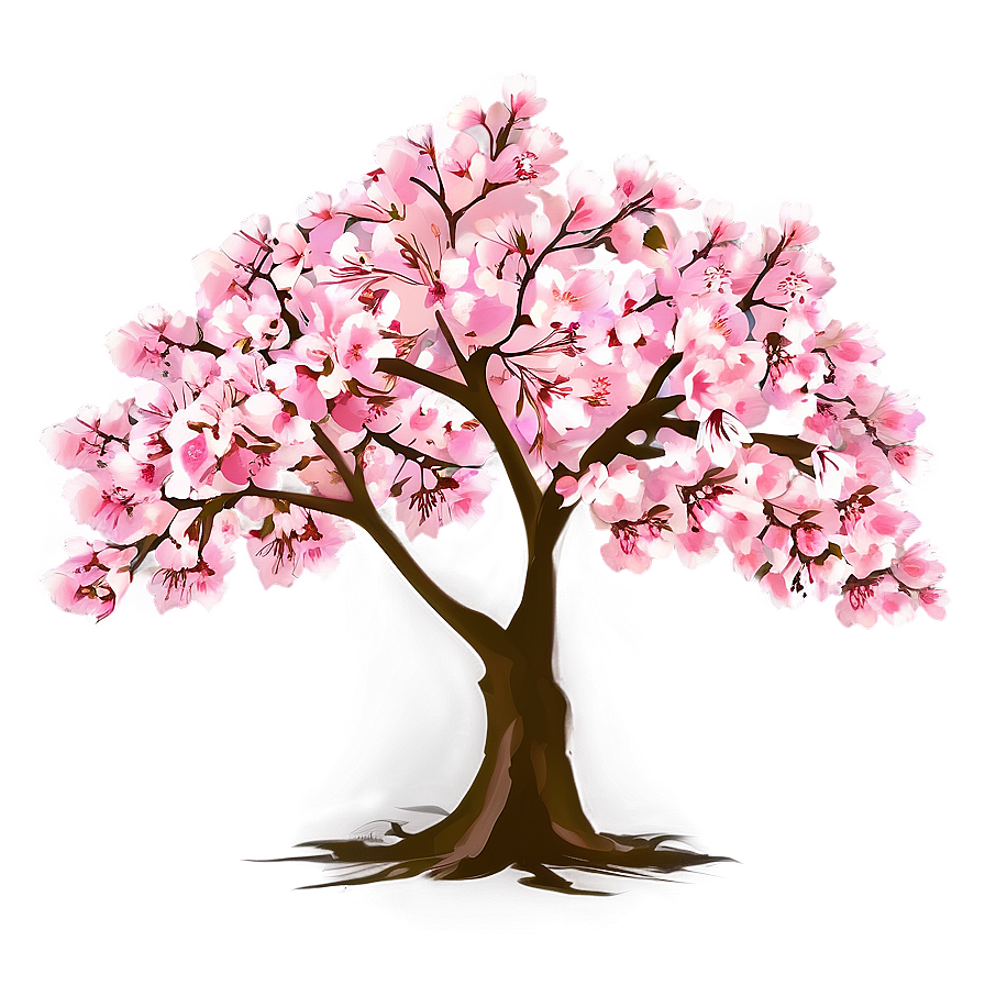 Cherry Blossom Tree Illustration PNG 1 PNG with transparent background