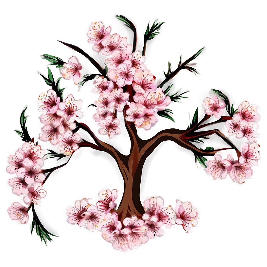 Cherry Blossom Tree Illustration PNG evn PNG with transparent background