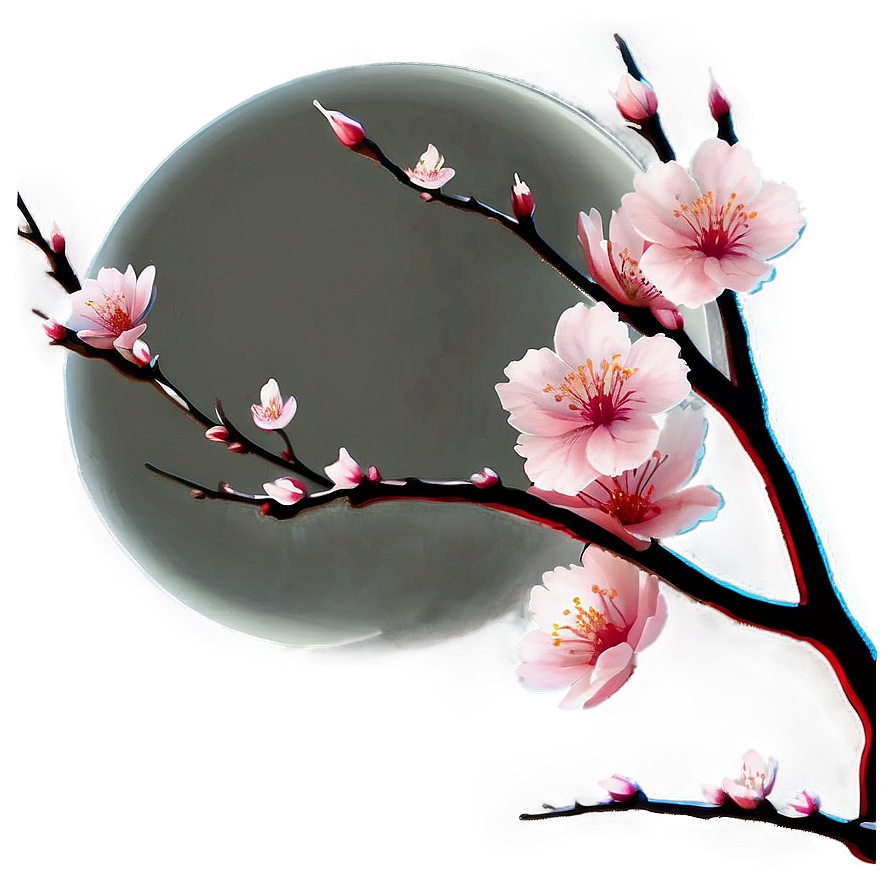 Cherry Blossom Under Moonlight Png 40