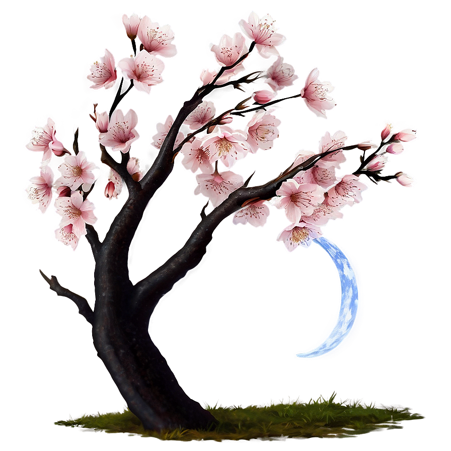 Cherry Blossom Under Moonlight Png 99