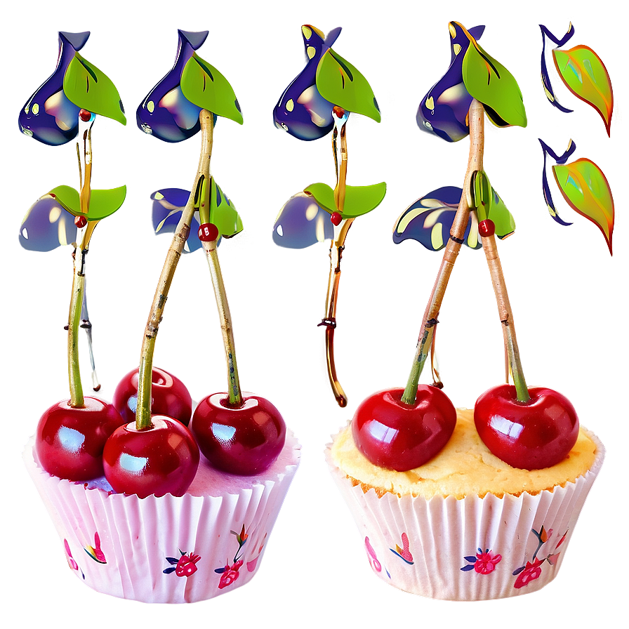 Cherry Cupcakes PNG 13 PNG with transparent background