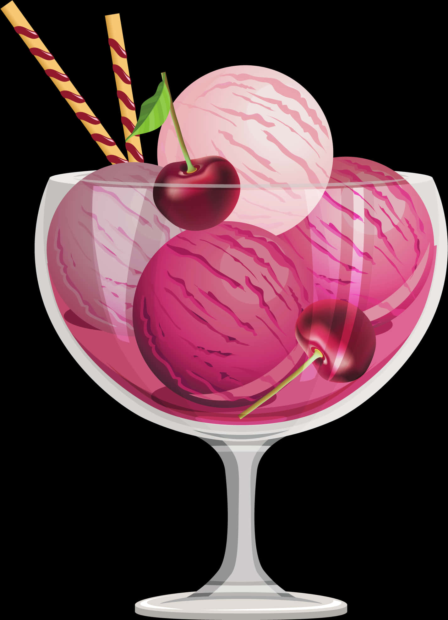 Cherry Ice Cream Sundae Clipart