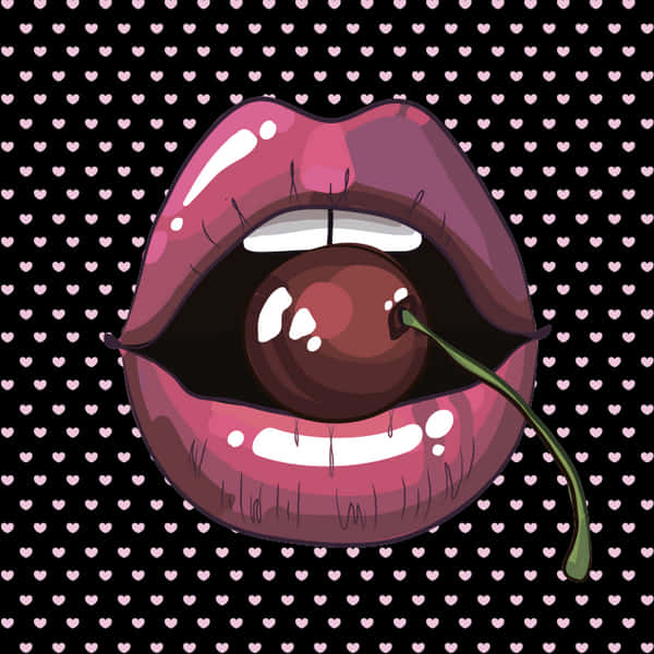 Cherry Kiss Lips Artwork