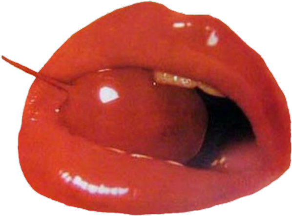 Cherry Lips Close Up PNG with transparent background