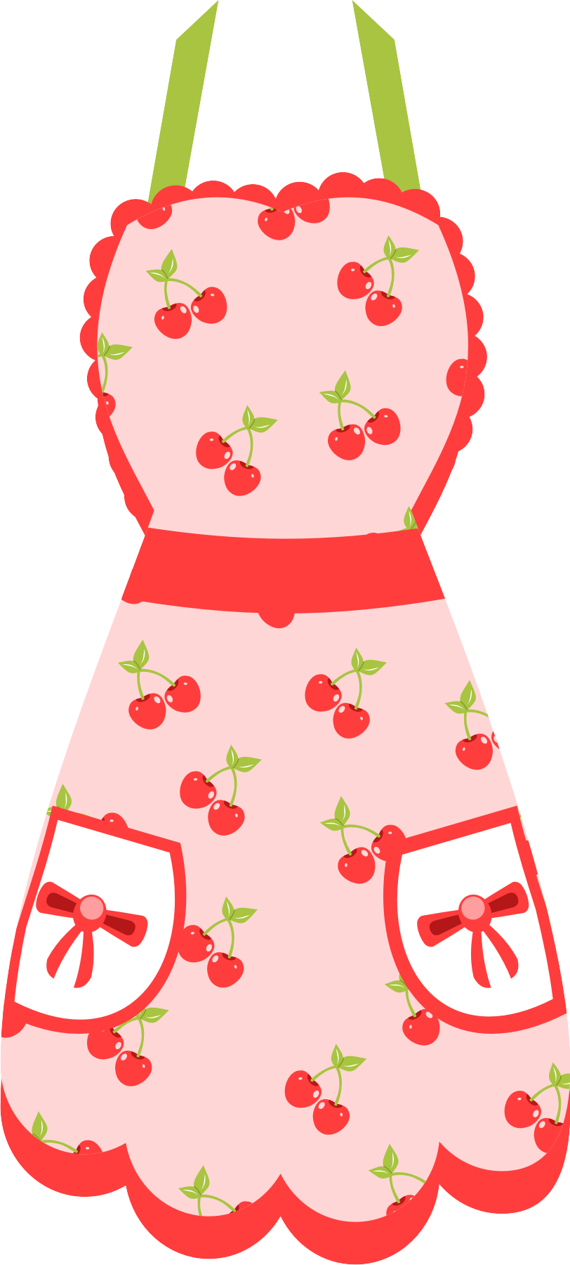 Cherry Patterned Pink Apron