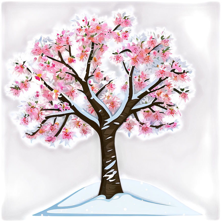 Cherry Tree In Snow Png 2