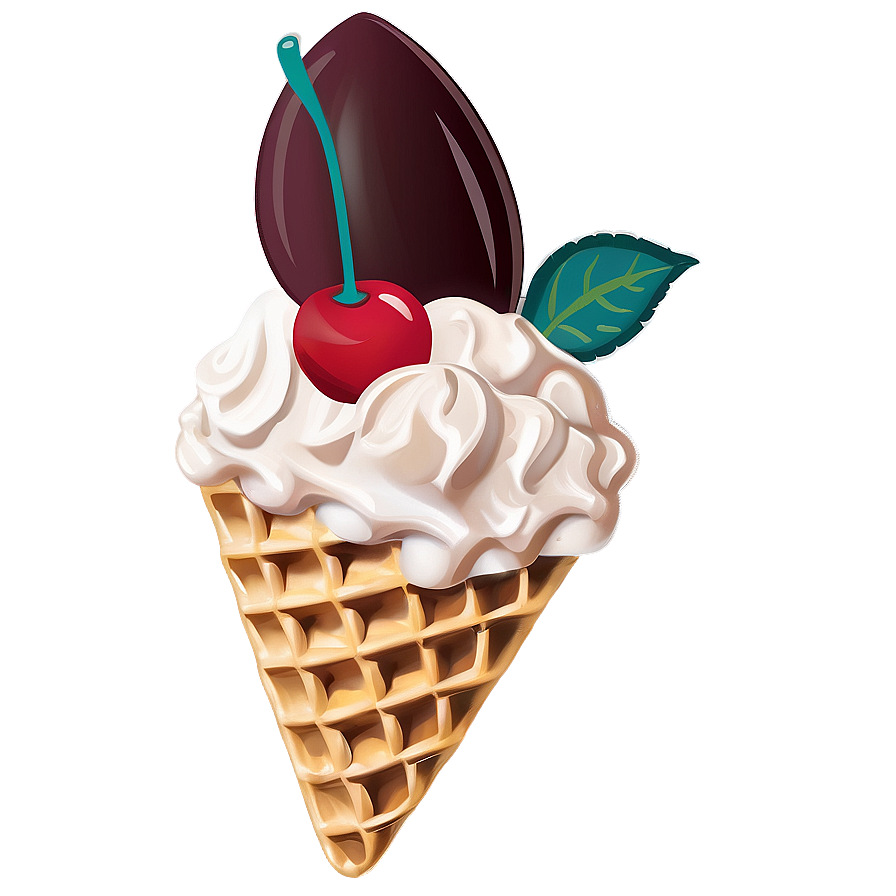 Cherry Waffle Cone Png 9