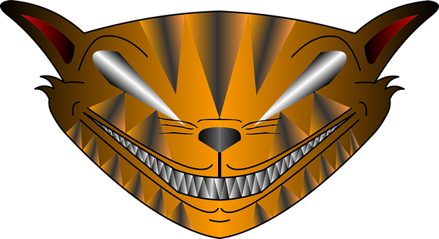 Cheshire Cat Grin Graphic PNG with transparent background