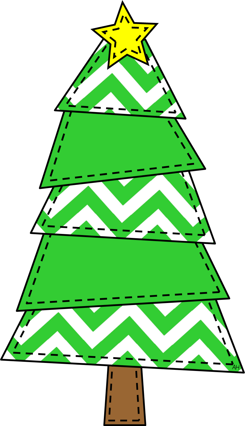 Chevron Pattern Christmas Tree PNG with transparent background