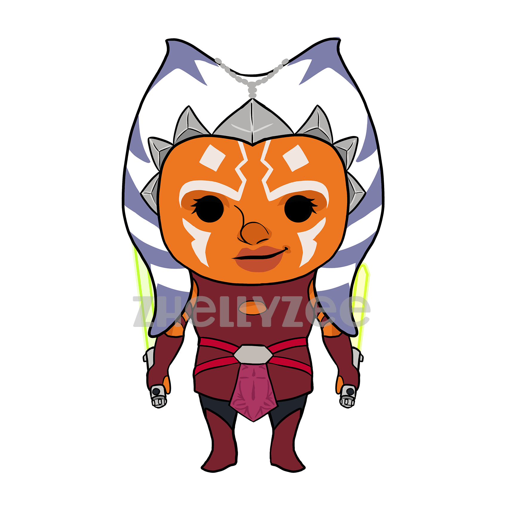 Chibi Ahsoka Tano Anime Body Pillow Design