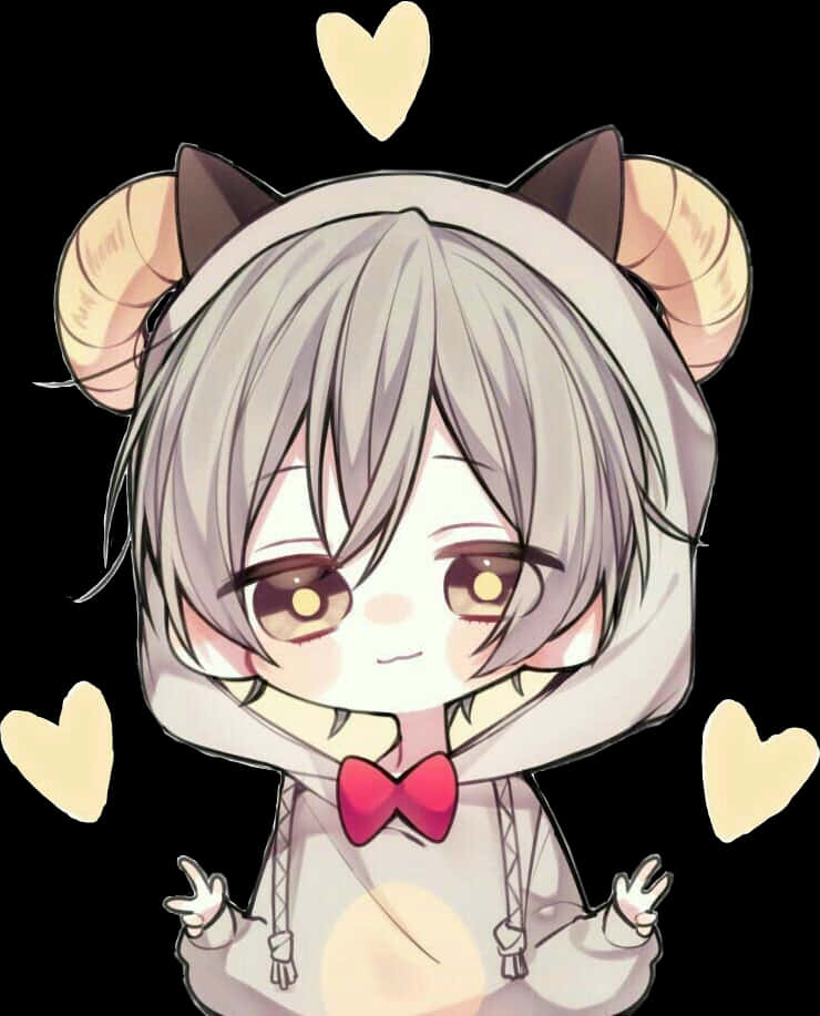 Chibi_ Anime_ Boy_with_ Animal_ Ears_and_ Bow_ Tie