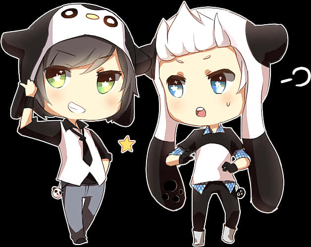 Chibi_ Anime_ Boys_in_ Animal_ Hoodies