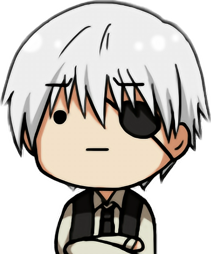 Chibi Anime Character With Eyepatch PNG with transparent background