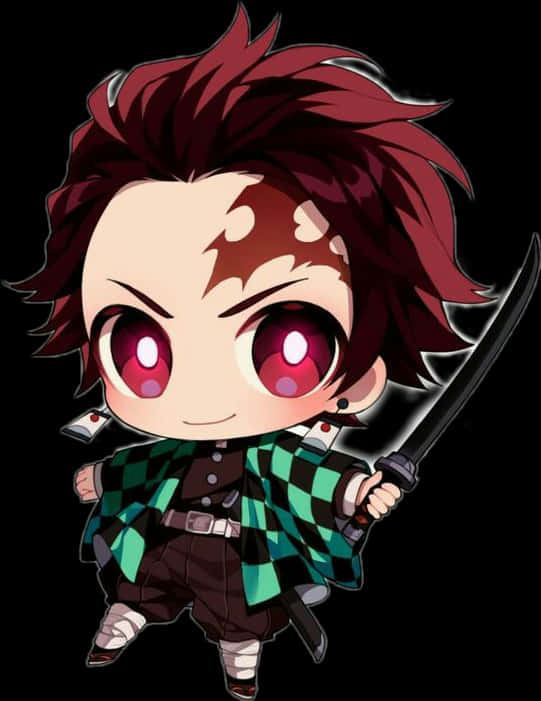 Chibi Anime Character With Sword