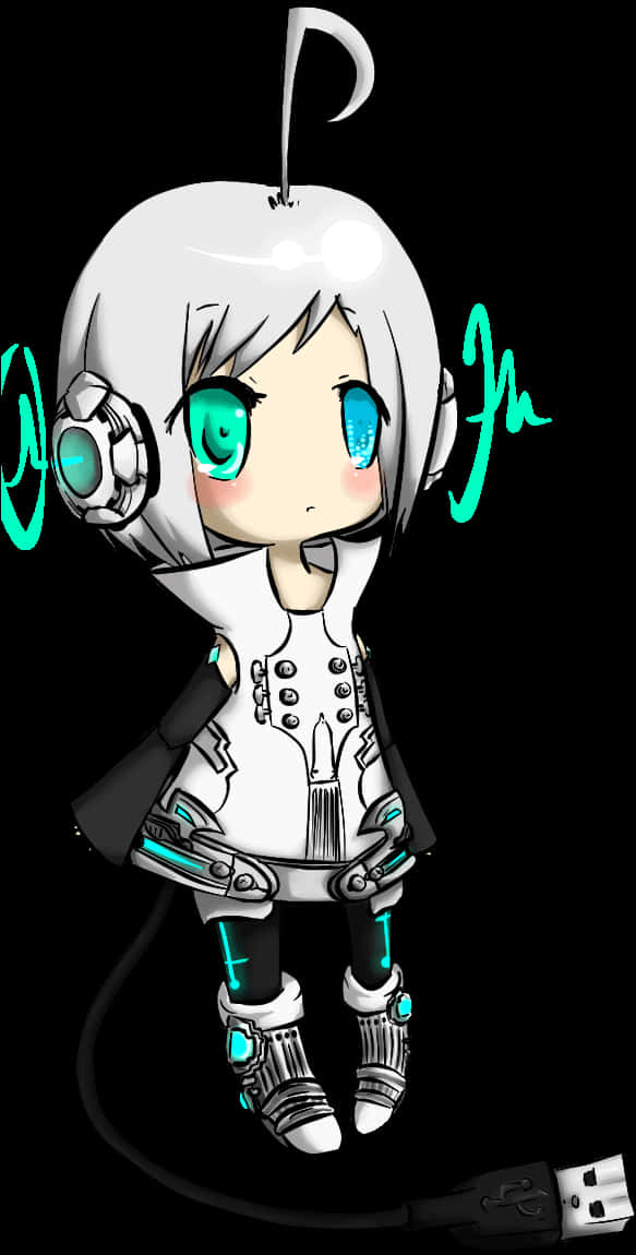 Chibi Cyborg Character Art