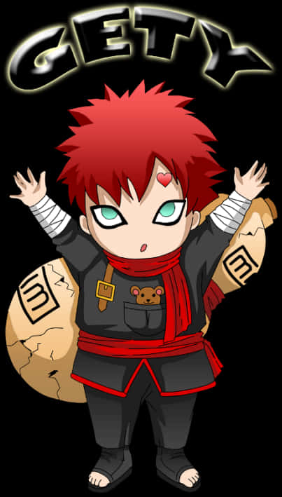 Chibi Gaara By Gety - Cartoon, HD Png Download PNG with transparent background