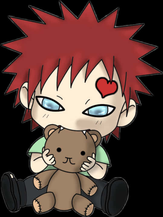 Chibi Gaara With Teddy Bear