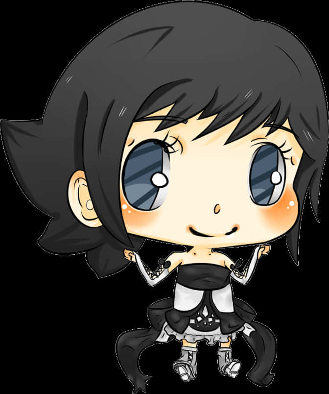 Chibi Girlin Black Outfit