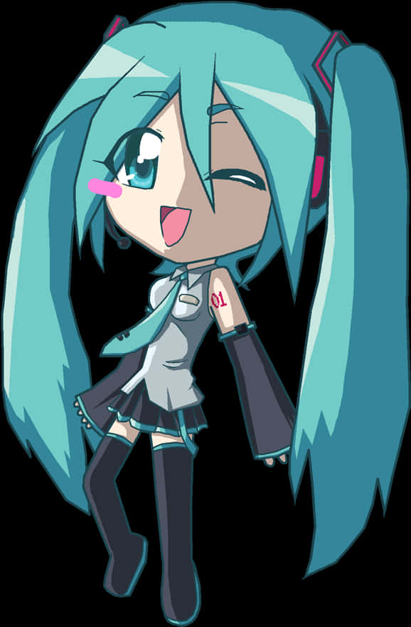 Chibi Hatsune Miku - Gambar Anime Hatsune Miku, HD Png Download PNG with transparent background