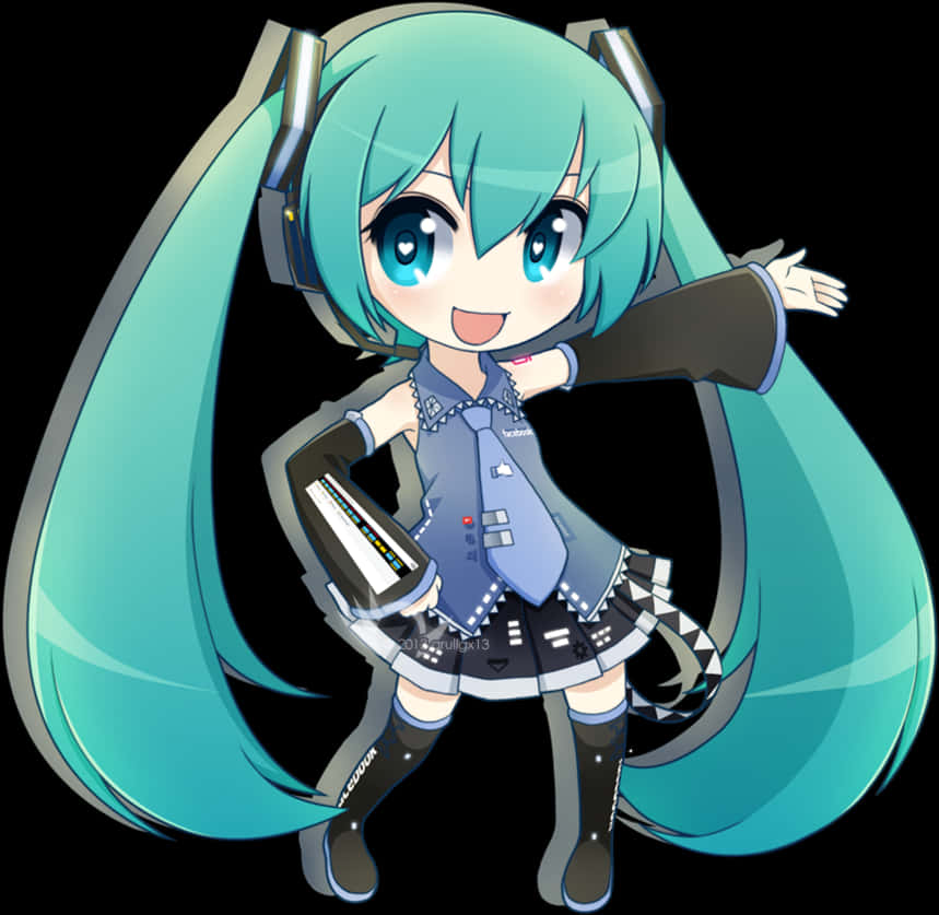 Chibi Hatsune Miku Illustration