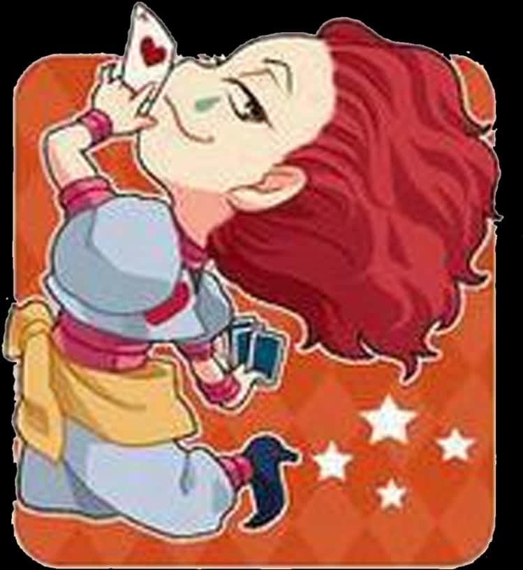 Chibi Hisoka Playing Card PNG with transparent background