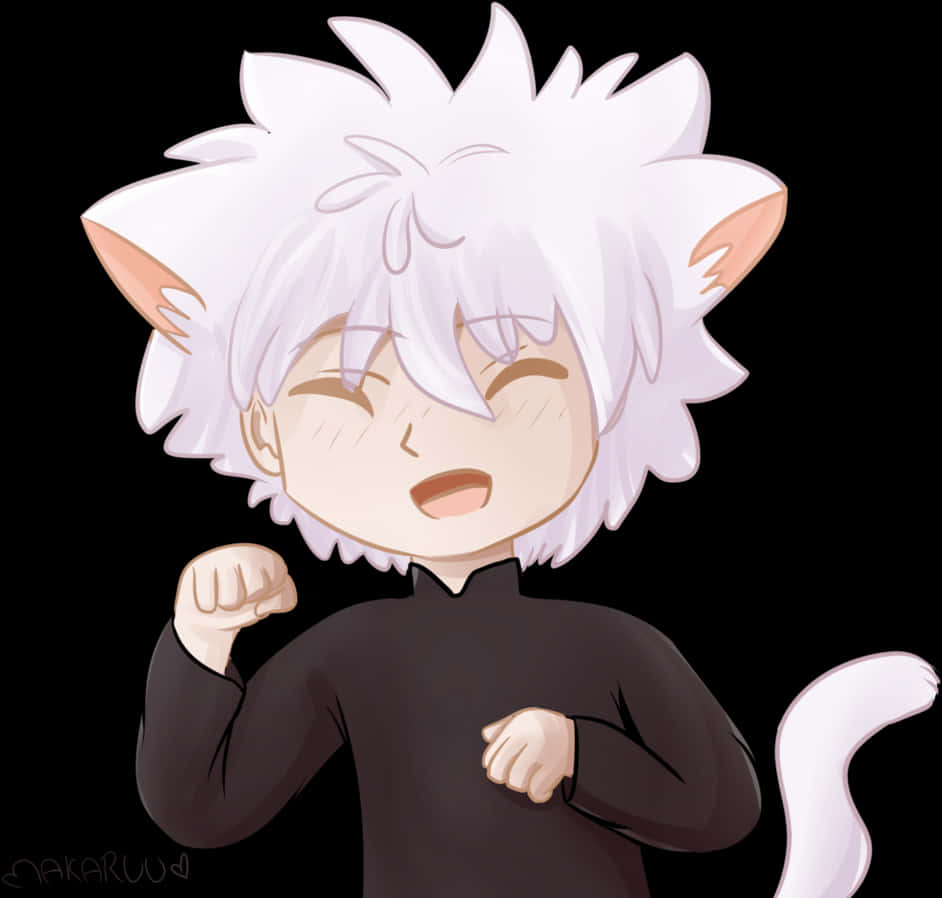 Chibi Killua Winking Fanart PNG with transparent background