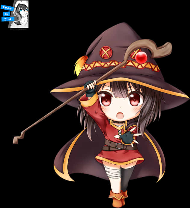 Chibi Megumin Magic Pose