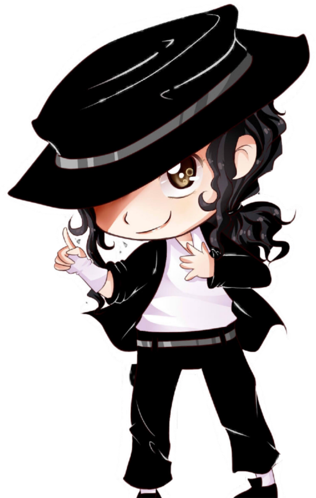 Chibi Michael Jackson Illustration PNG with transparent background
