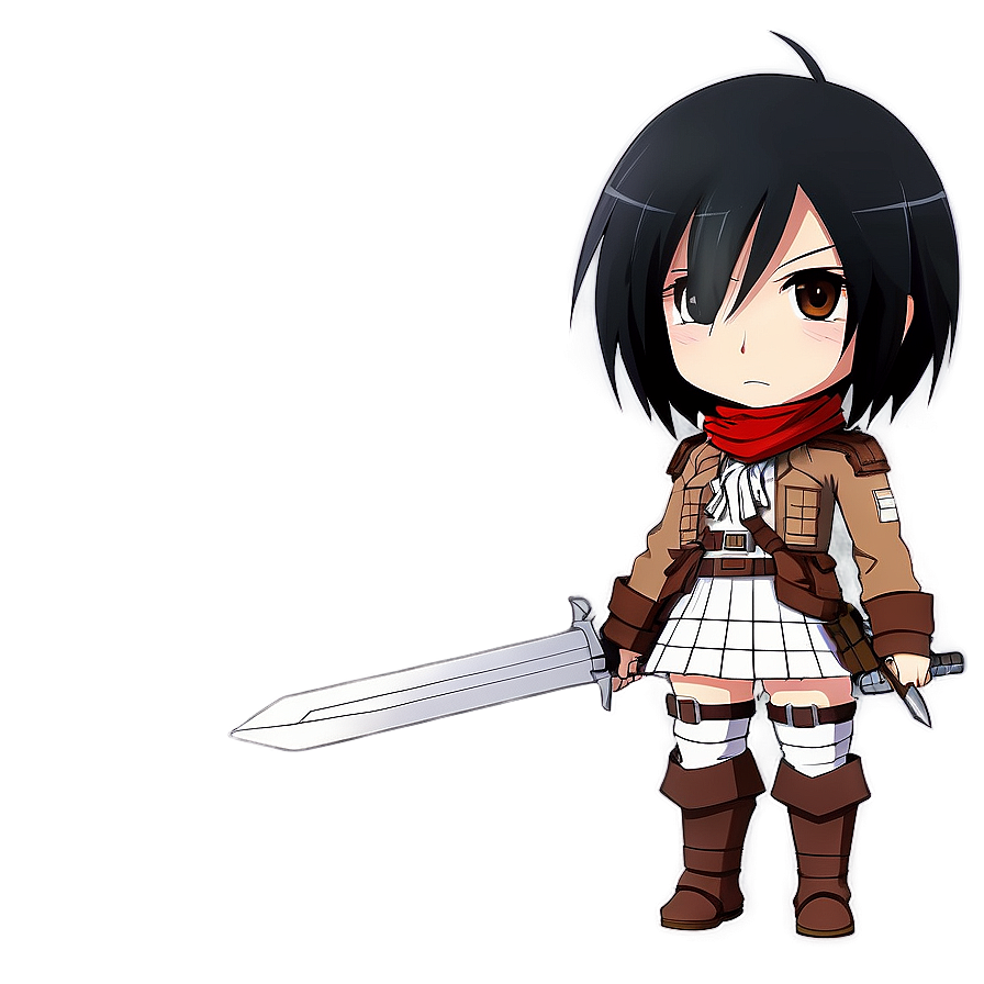 Chibi Mikasa Ackerman PNG 06242024 PNG