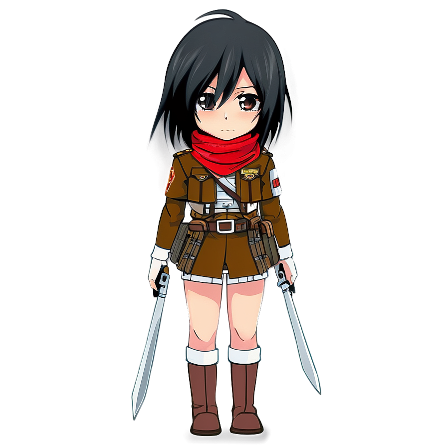 Chibi Mikasa Ackerman PNG 45 PNG with transparent background