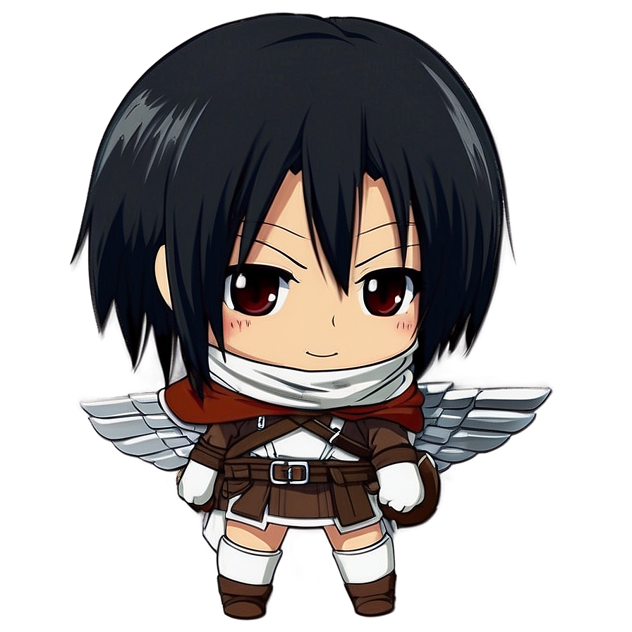 Chibi Mikasa Ackerman PNG jtd PNG with transparent background