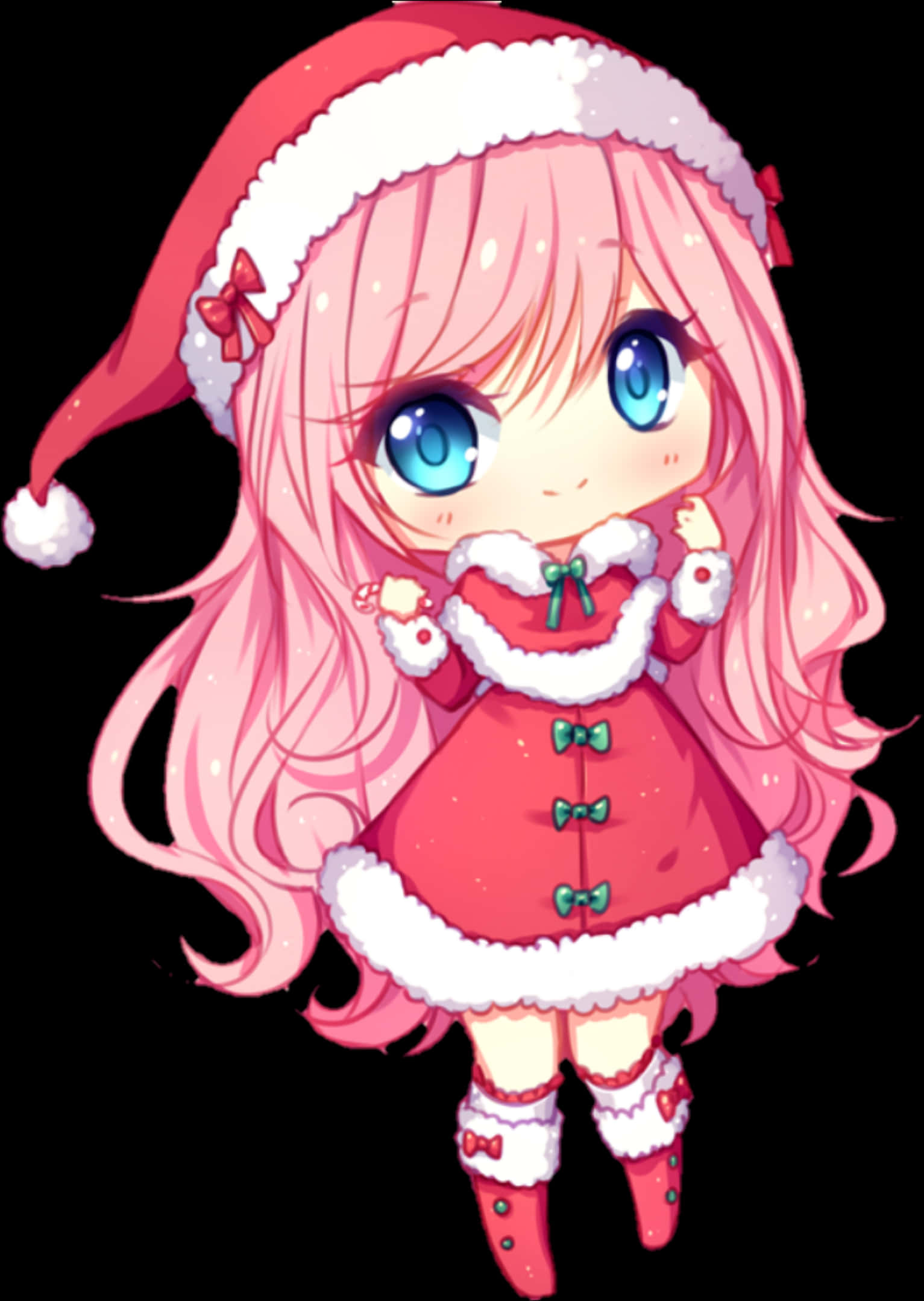 Chibi Santa Girl Anime Character