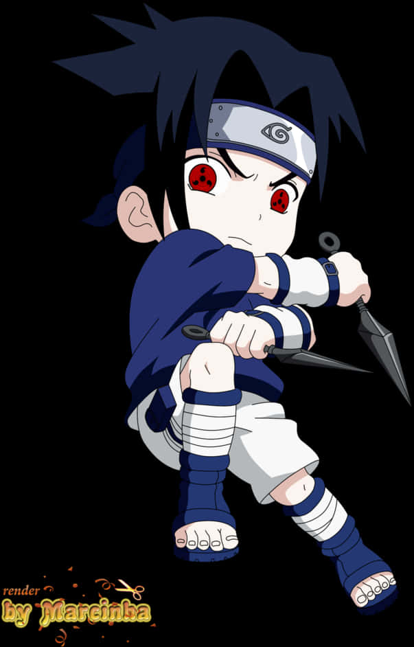 Chibi Sasuke Readyfor Battle