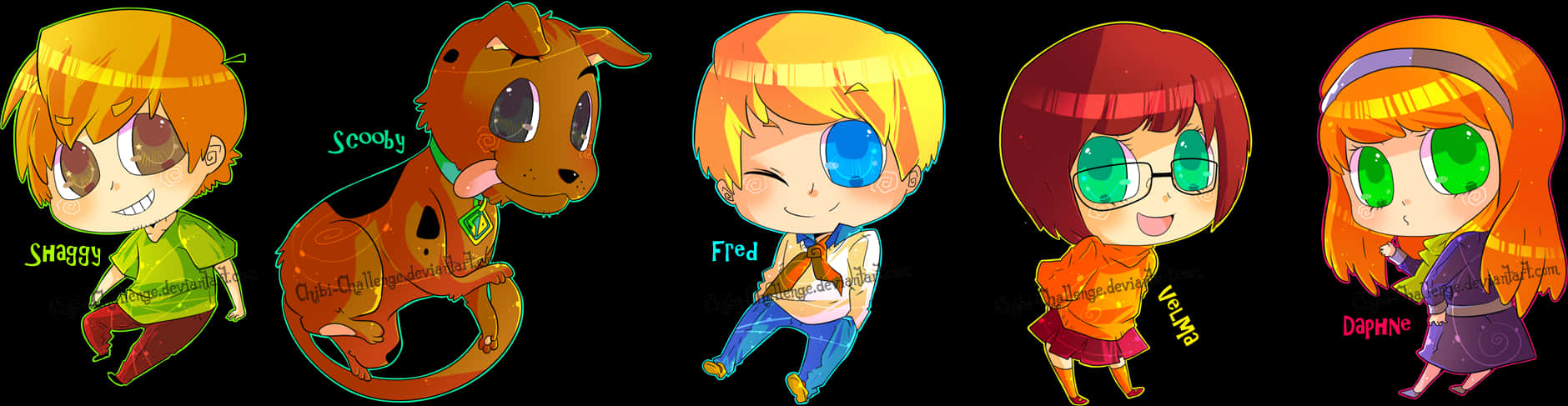 Chibi Movie Game Characters - Chibi Scooby Doo Characters, HD Png Download PNG with transparent background