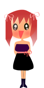 Chibi Style Anime Character PNG with transparent background