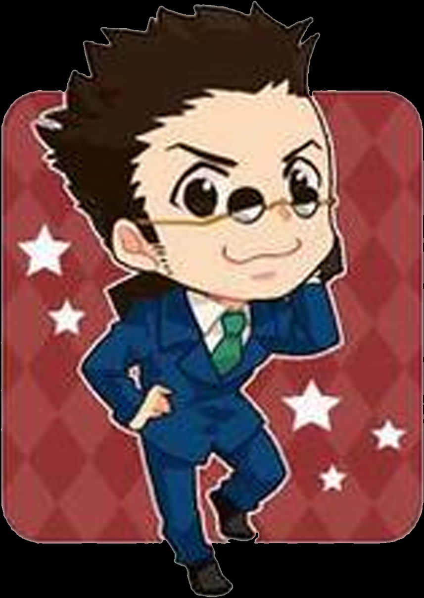 Chibi Style Businessman Cartoon PNG with transparent background