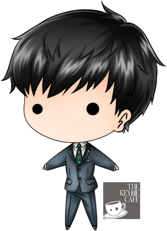 Chibi Style  Businessman  Illustration PNG with transparent background