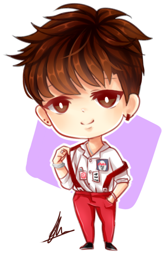 Chibi Style Character Illustration PNG with transparent background