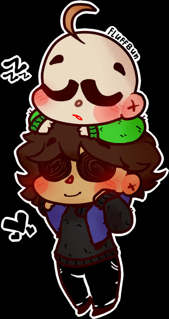 Chibi Style Characters Cuddling