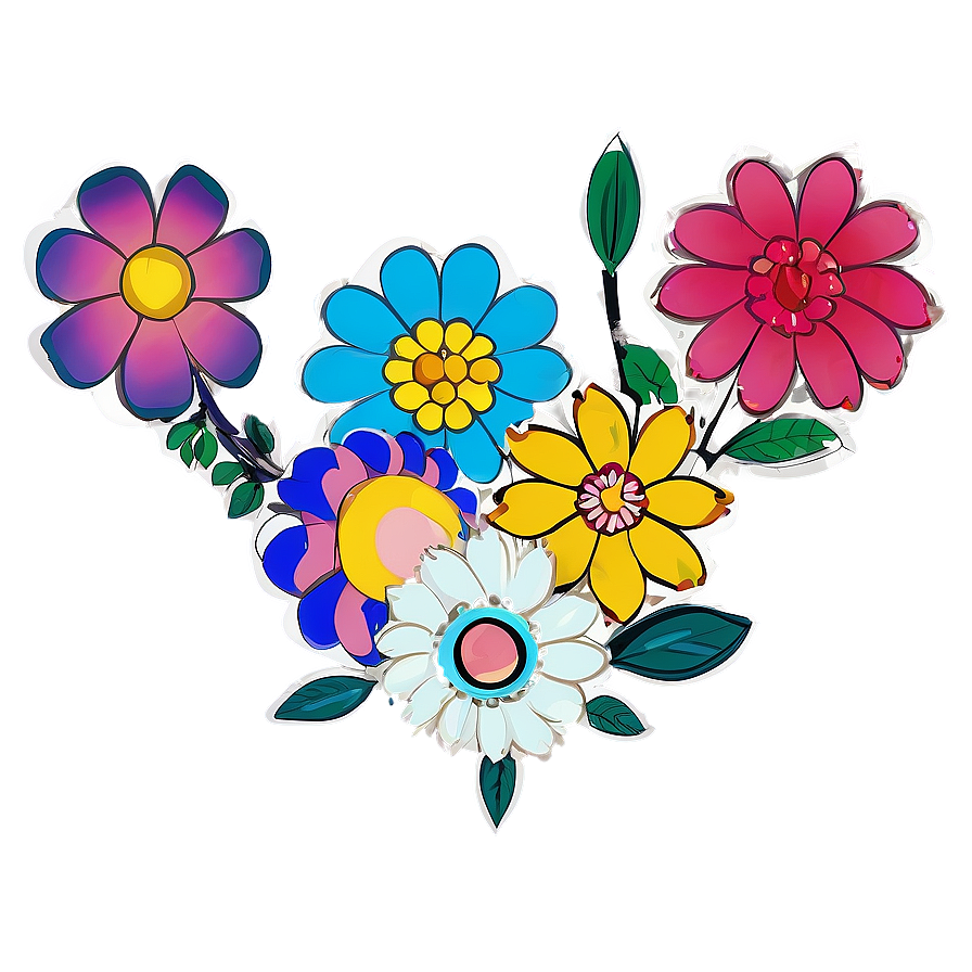 Chic Murakami Flower Design Png 06252024