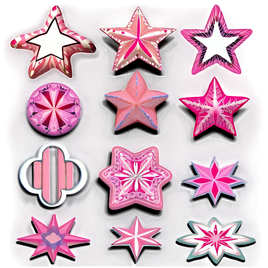 Chic Pink Stars Png 52