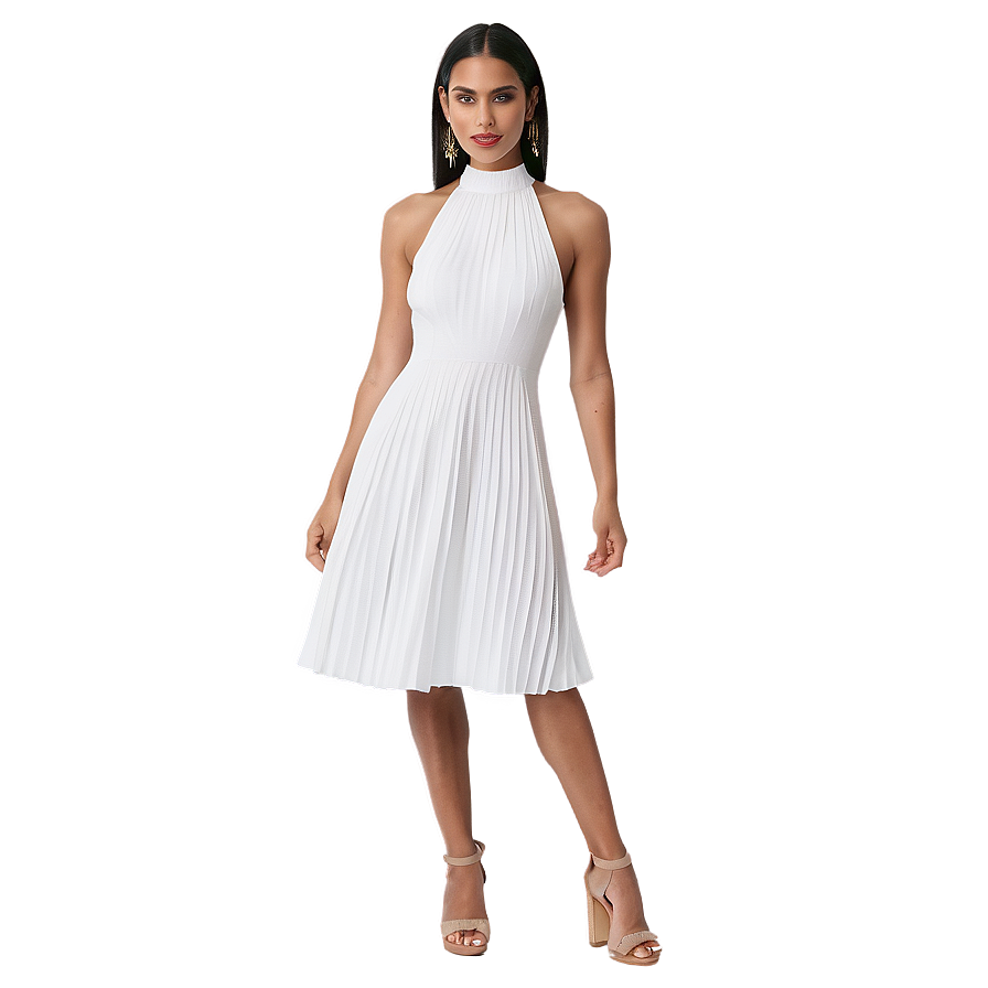 Chic White Midi Dress PNG 35 PNG image with a transparent background, free high-resolution download