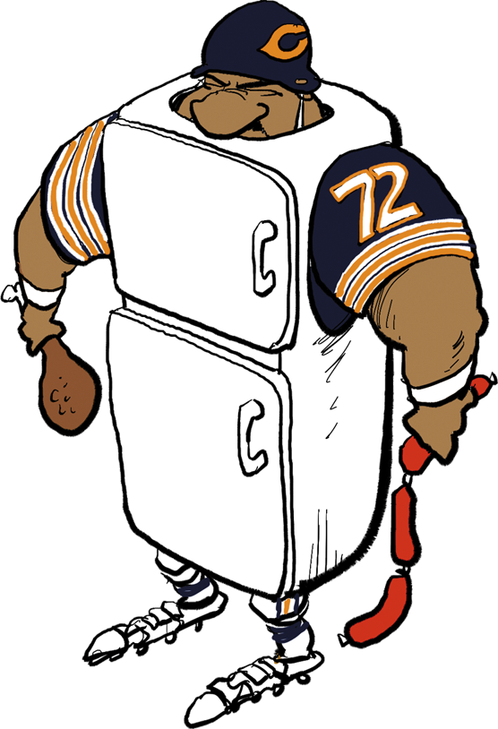 Chicago Bears Fridge Player Cartoon