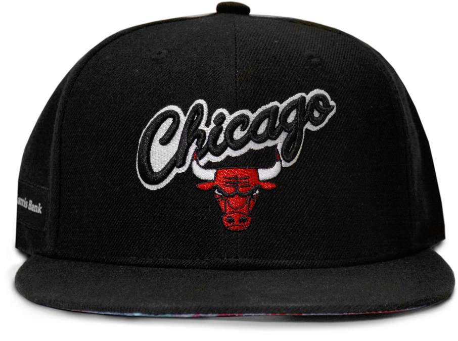 Chicago Bulls Black Baseball Cap PNG with transparent background
