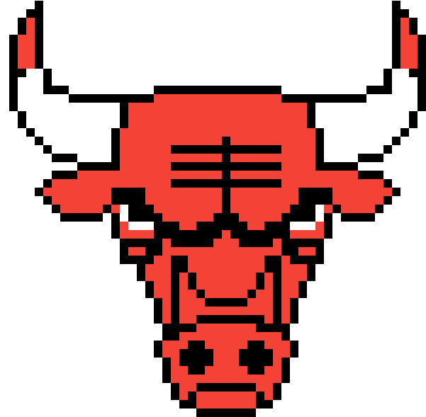 Chicago Bulls Pixel Art Logo PNG with transparent background