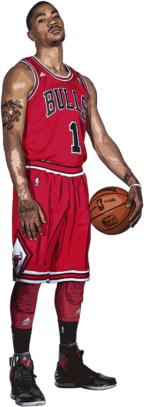 Chicago Bulls Player Number One PNG with transparent background